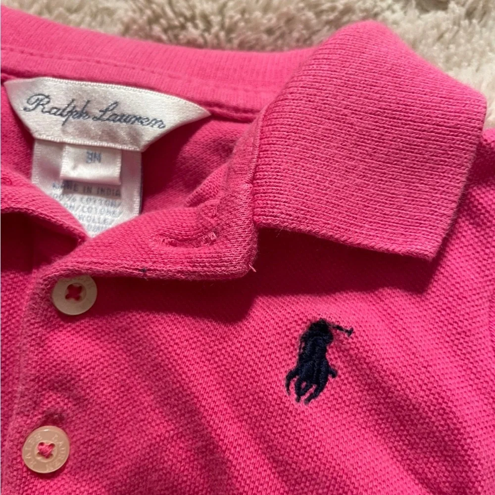 EUC Vintage Ralph Lauren Baby Girl Pink Ruffle Dress